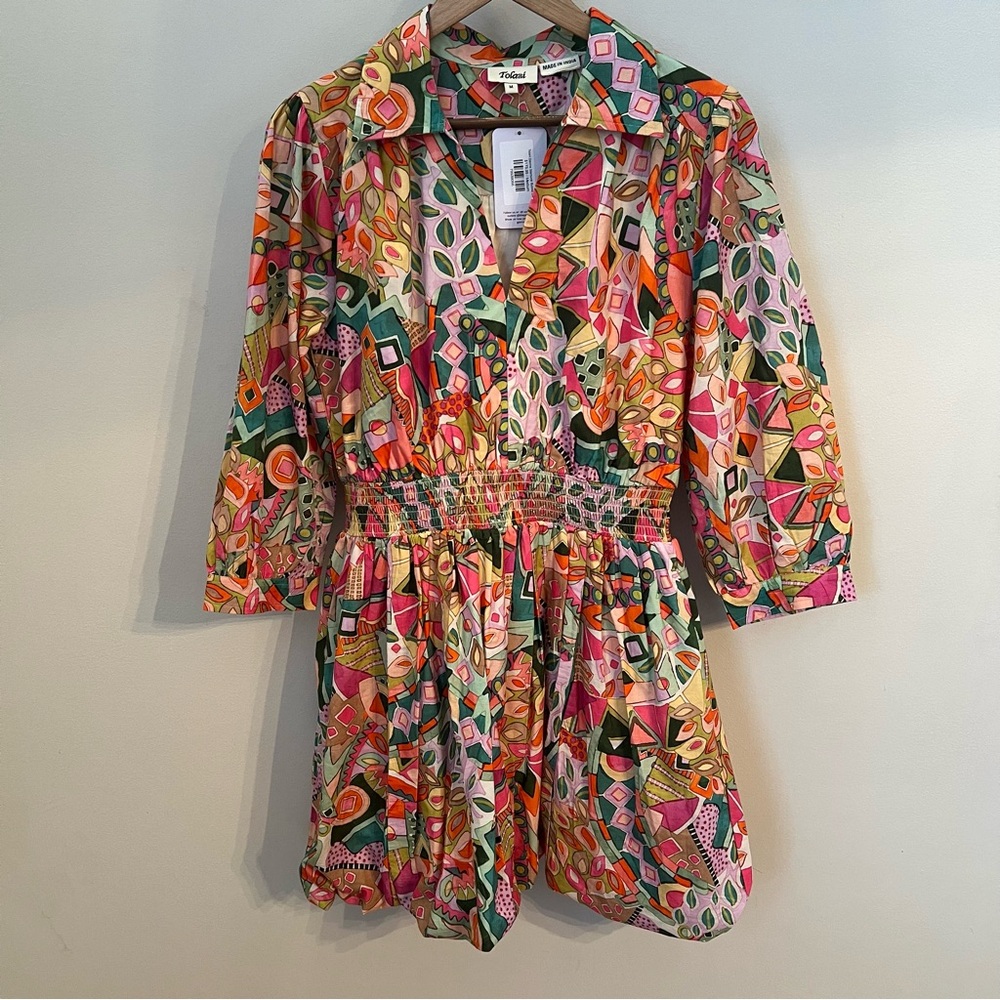 Tolani Women’s Colorful Davina Starburst Bubble Dress NEW Size Medium